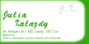 julia kalazdy business card